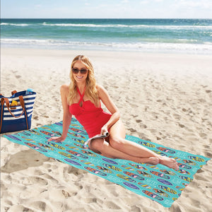 Surfboard Pattern Print Design 05 Beach Towel