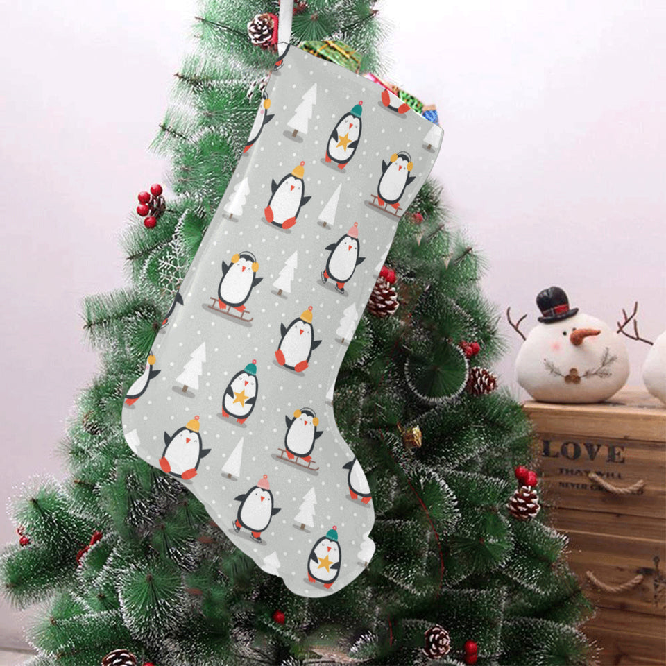 Cute Penguin christmas pattern Christmas Stocking