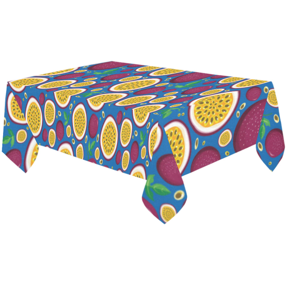 Passion fruit blue background Tablecloth