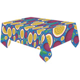 Passion fruit blue background Tablecloth