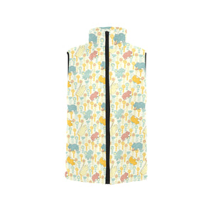 Hippopotamus Pattern Print Design 04 Men's Padded Vest