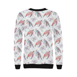 Watercolor sea turtle jellyfish pattern Women's Crew Neck Sweatshirt