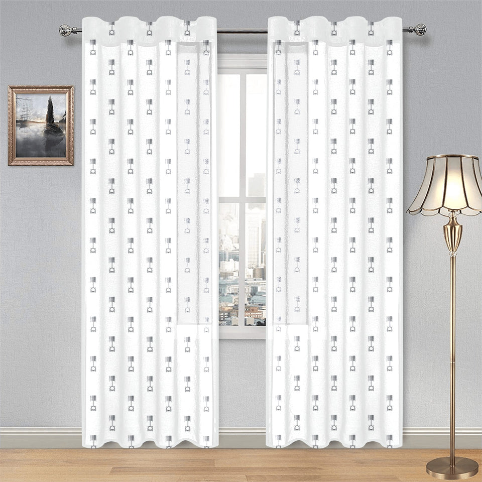Engine Piston Background Pattern Print Design 01 Gauze Curtain