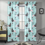poodle dog green background Gauze Curtain
