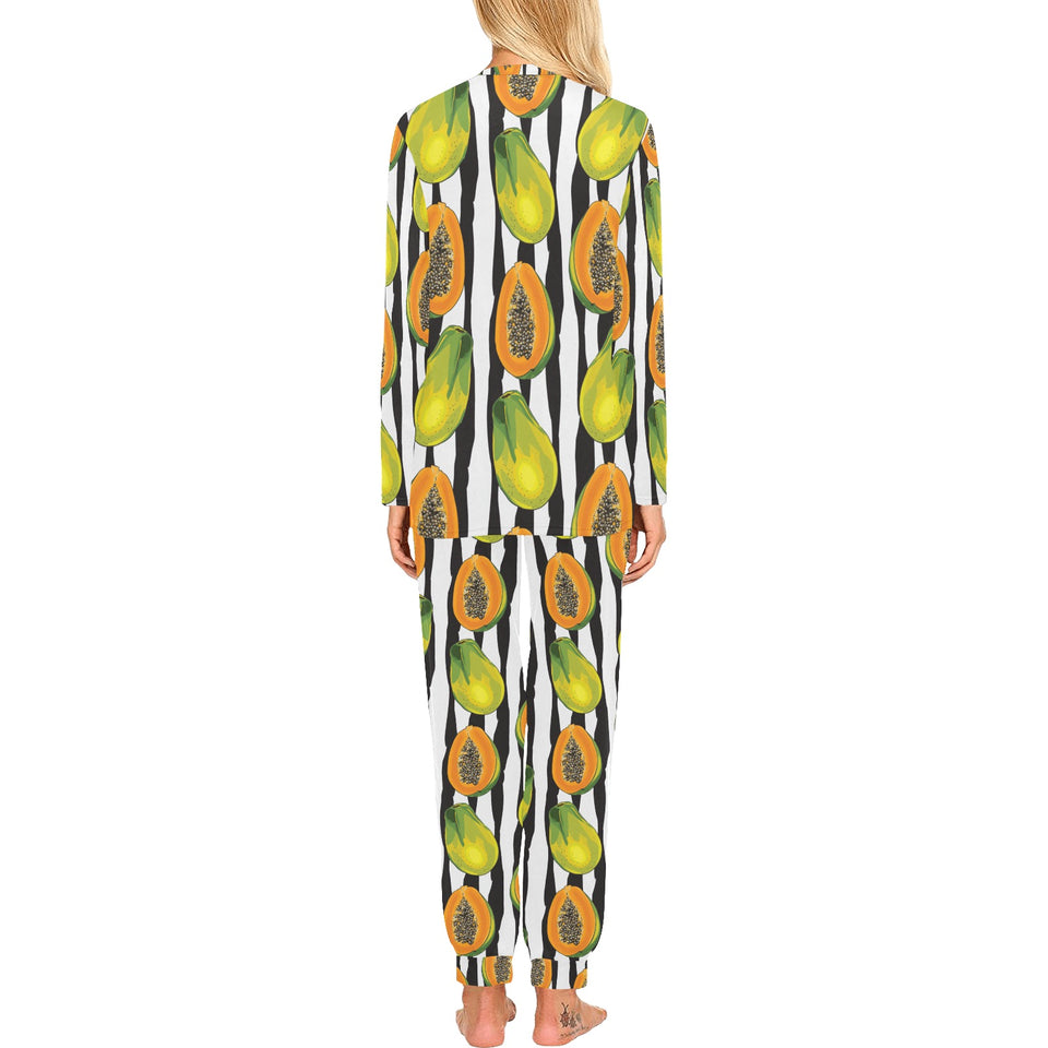 papaya design pattern Women's All Over Print Pajama Set