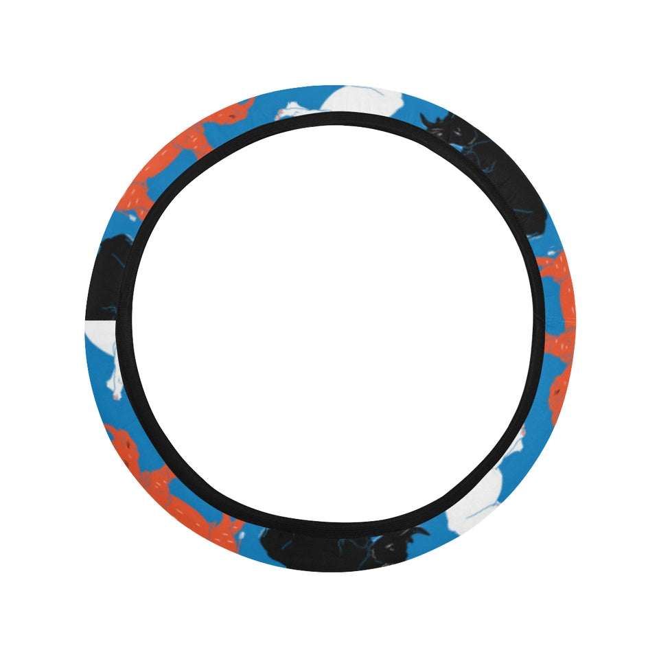 Colorful rhino pattern Car Steering Wheel Cover