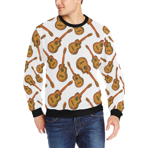 Paint Guitar Pattern Men's Crew Neck Sweatshirt