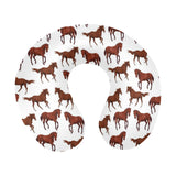 Horses running pattern background U-Shaped Travel Neck Pillow