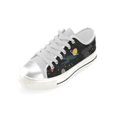 space pattern Women's Low Top Canvas Shoes White