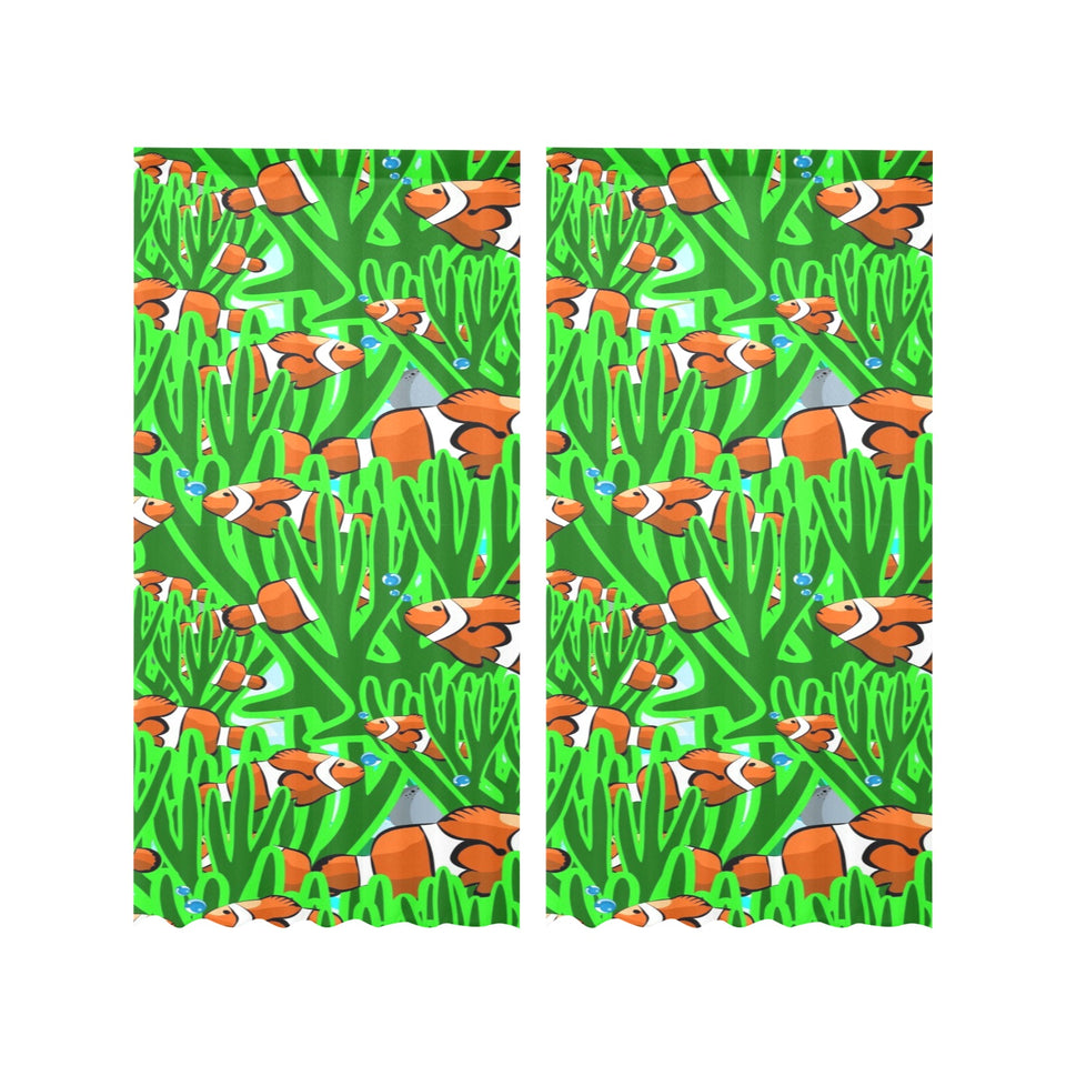 Clown Fish Pattern Print Design 01 Gauze Curtain