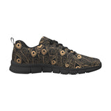 Gold peacock feather pattern Men's Sneaker Shoes