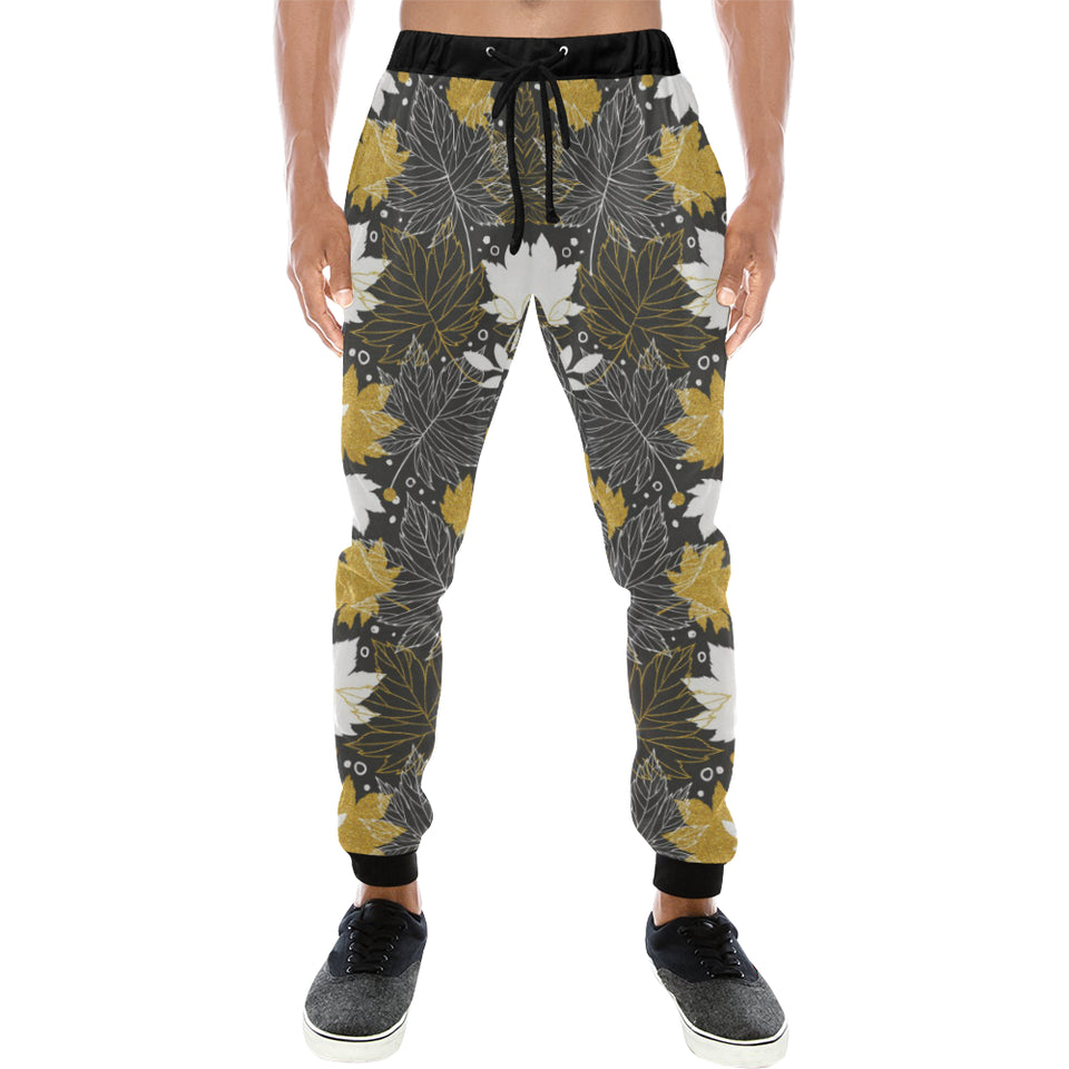 Beautiful gold autumn maple leaf pattern Unisex Casual Sweatpants