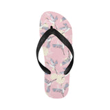 Japanese crane rose pattern Unisex Flip Flops