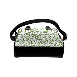 Hand drawn sketch style green Chili peppers patter Shoulder Handbag