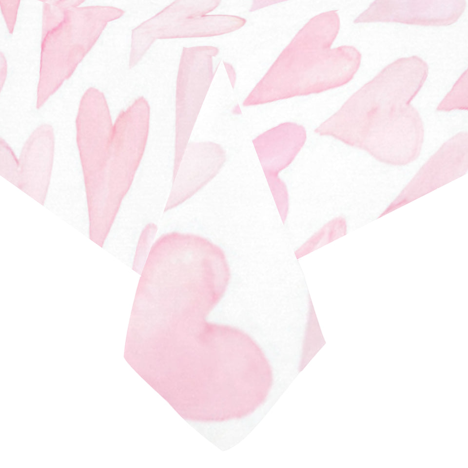 Watercolor pink heart pattern Tablecloth