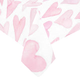 Watercolor pink heart pattern Tablecloth