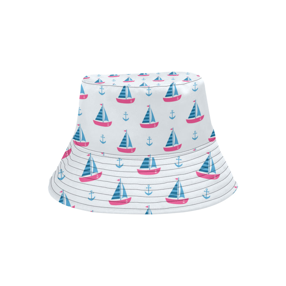 Sailboat anchor pattern Unisex Bucket Hat