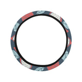 dragon fruits dark blue background Car Steering Wheel Cover
