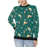 Kangaroo leaves pattern Women's Crew Neck Sweatshirt