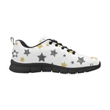 hand drawn gold black star pattern Men's Sneaker Shoes