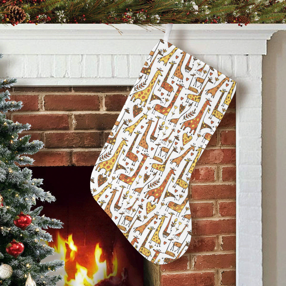 Giraffe Pattern Print Design 04 Christmas Stocking