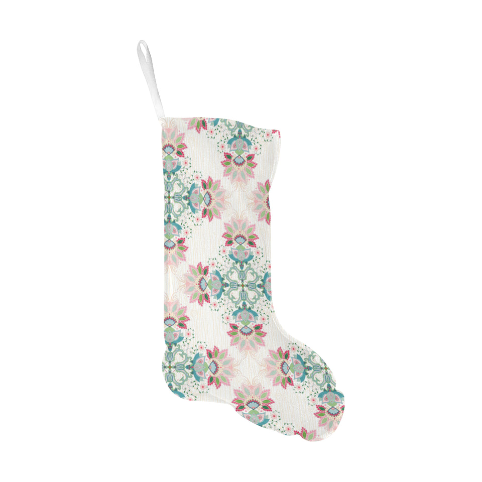 Square floral indian flower pattern Christmas Stocking