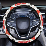 Red mushroom dot pattern Car Steering Wheel Cover