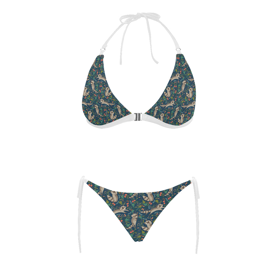 Raccoon tropical leaves pattern Sexy Bikinis Two-Piece Swimsuits
