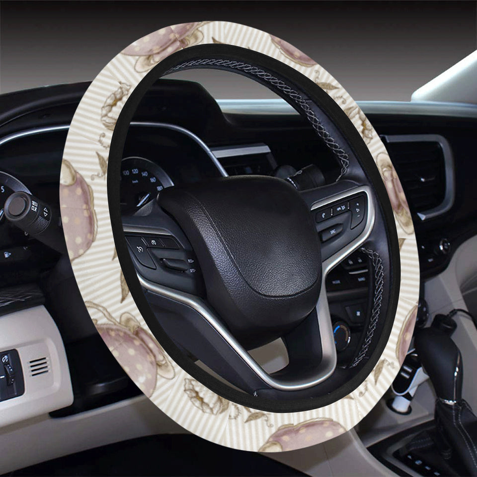 Tea pots Pattern Print Design 03 Car Steering Wheel Cover