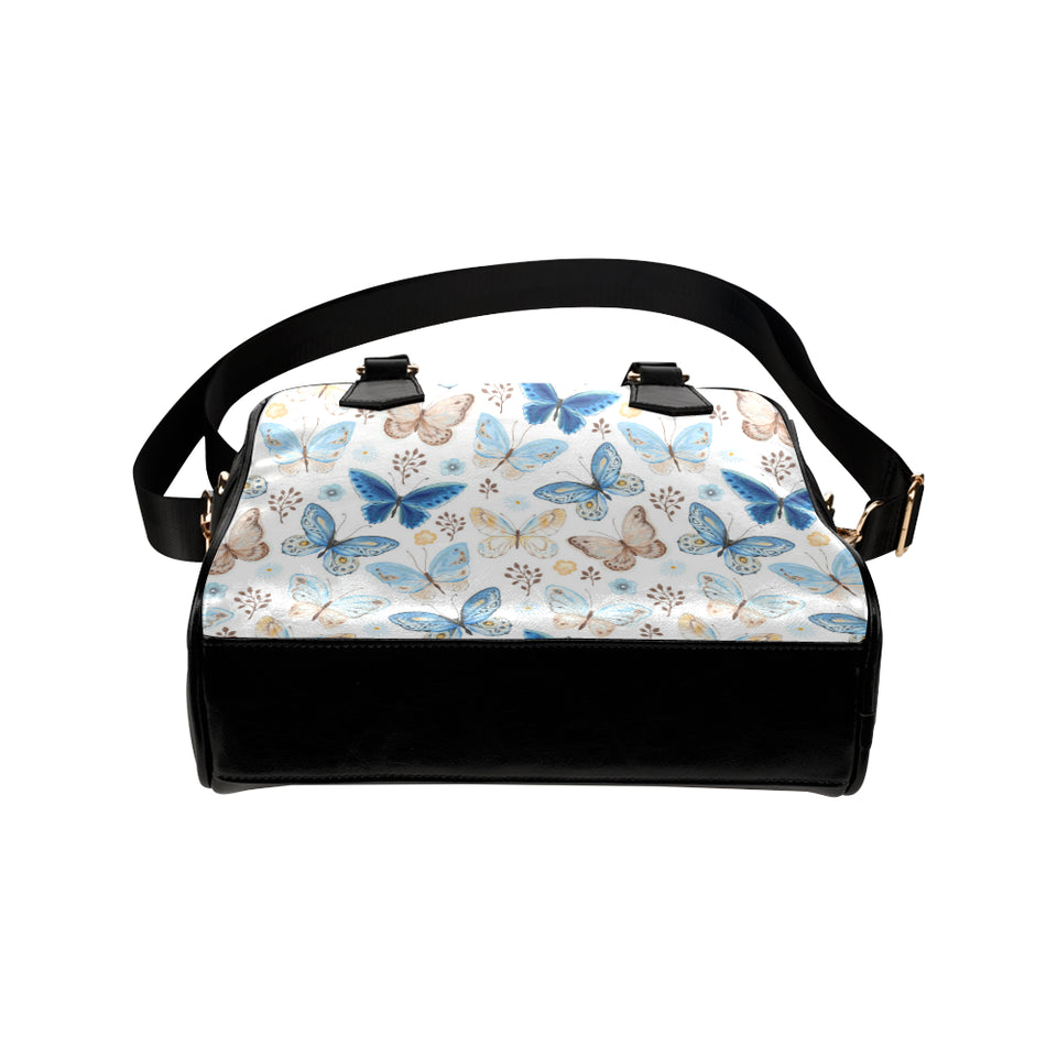 blue butterfly pattern Shoulder Handbag