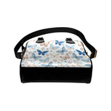 blue butterfly pattern Shoulder Handbag