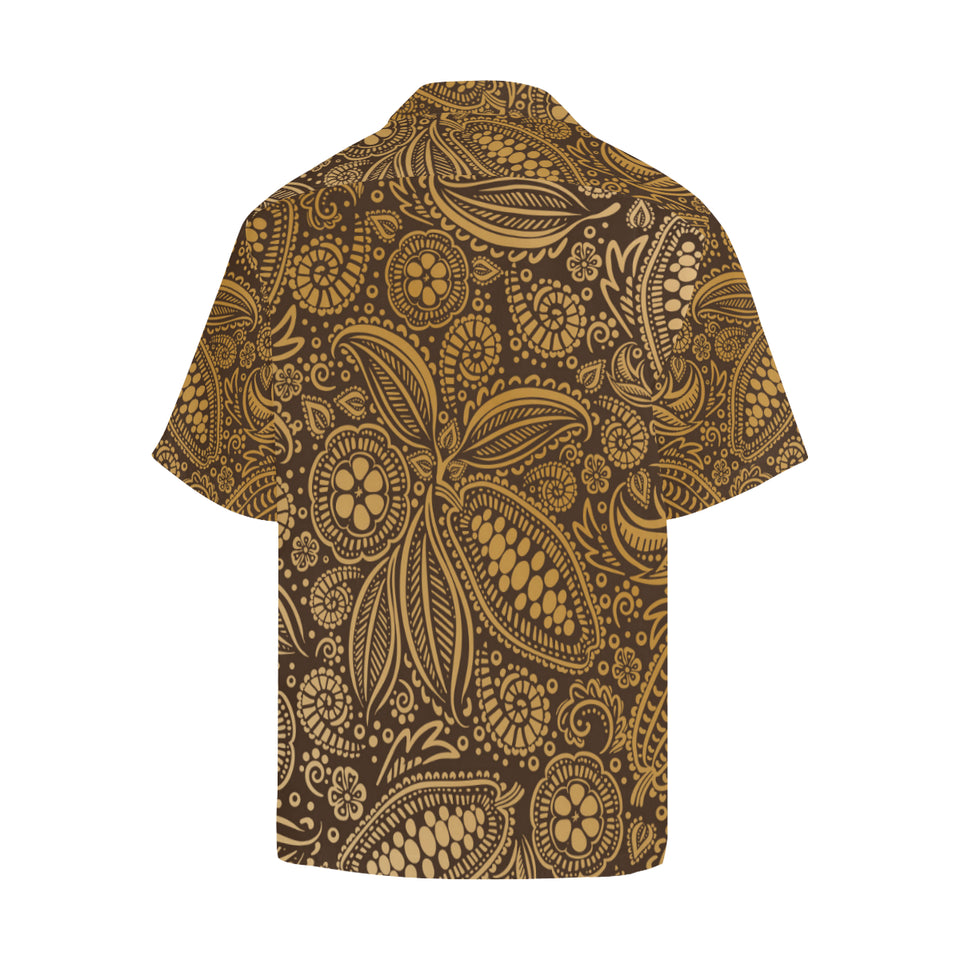 cacao beans tribal polynesian pattern background Men's All Over Print Hawaiian Shirt