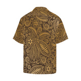 cacao beans tribal polynesian pattern background Men's All Over Print Hawaiian Shirt