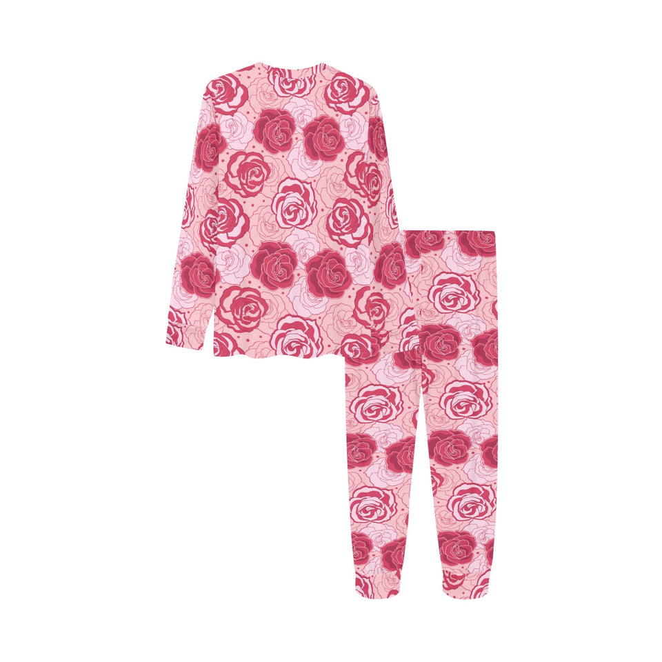 Rose Pattern Print Design 02 Kids' Boys' Girls' All Over Print Pajama Set