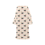 Ostrich Pattern Print Design 05 Blanket Robe with Sleeves