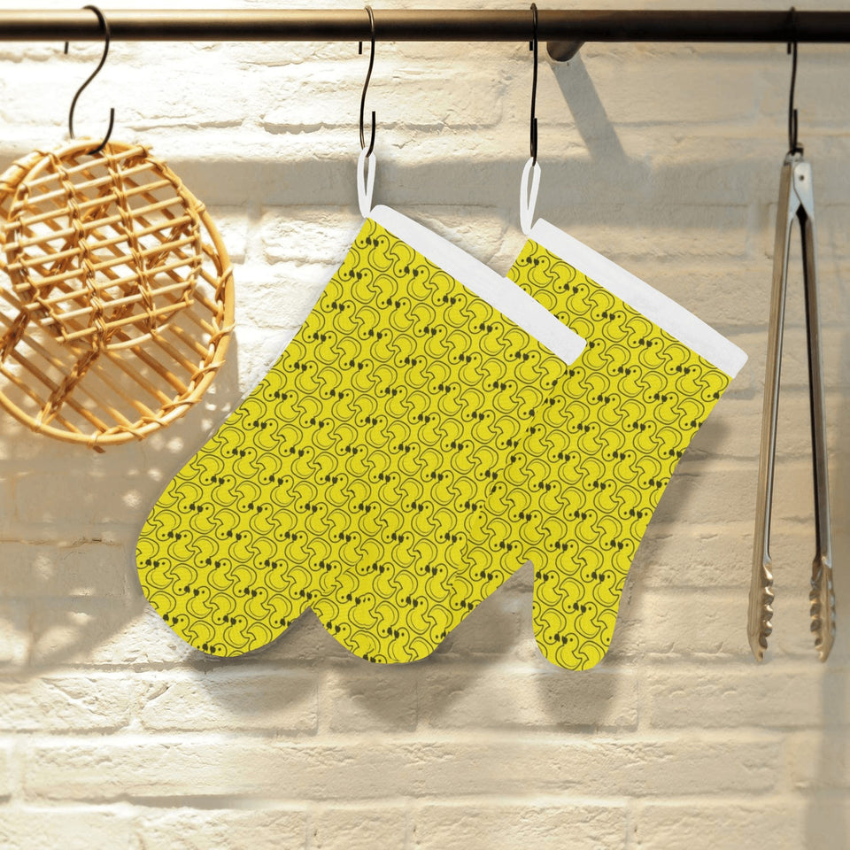 Duck Pattern Print Design 02 Heat Resistant Oven Mitts