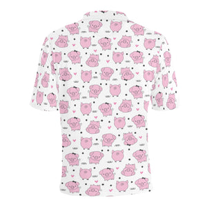 Pig Pattern Print Design 03 Men's All Over Print Polo Shirt