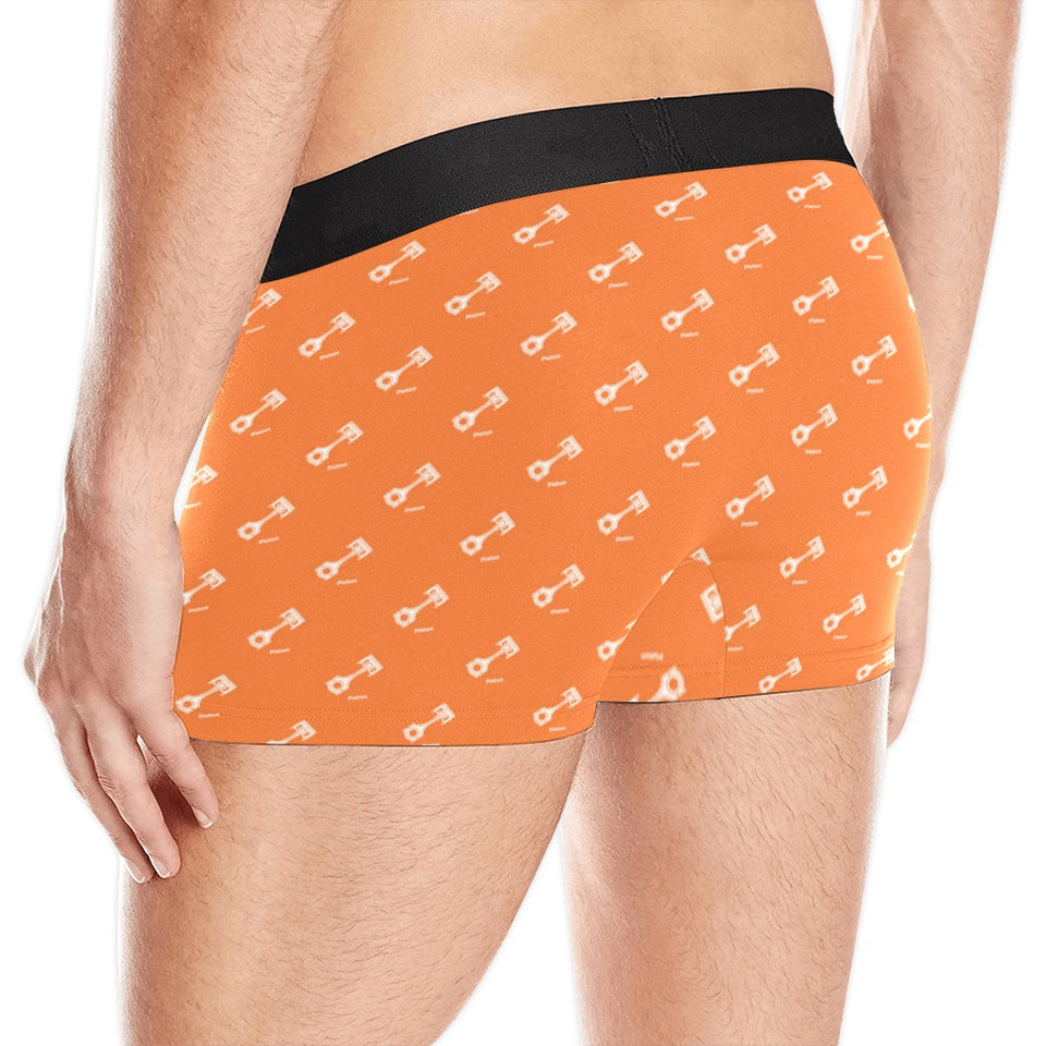 Engine Piston Orange Background Pattern Design 05 Men's All Over Print Boxer Briefs Men's Underwear