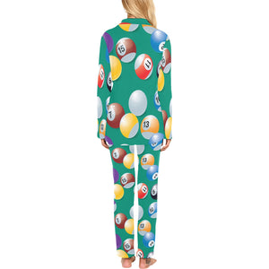 Billiard Ball Pattern Print Design 01 Women's Long Pajama Set