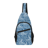 Hand drawn sailboat pattern All Over Print Chest Bag
