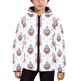 Cute pug hat rabbit costume pattern Kids' Boys' Girls' Padded Hooded Jacket