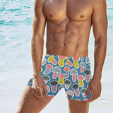 Colorful mushroom design pattern Men's Swimming Trunks