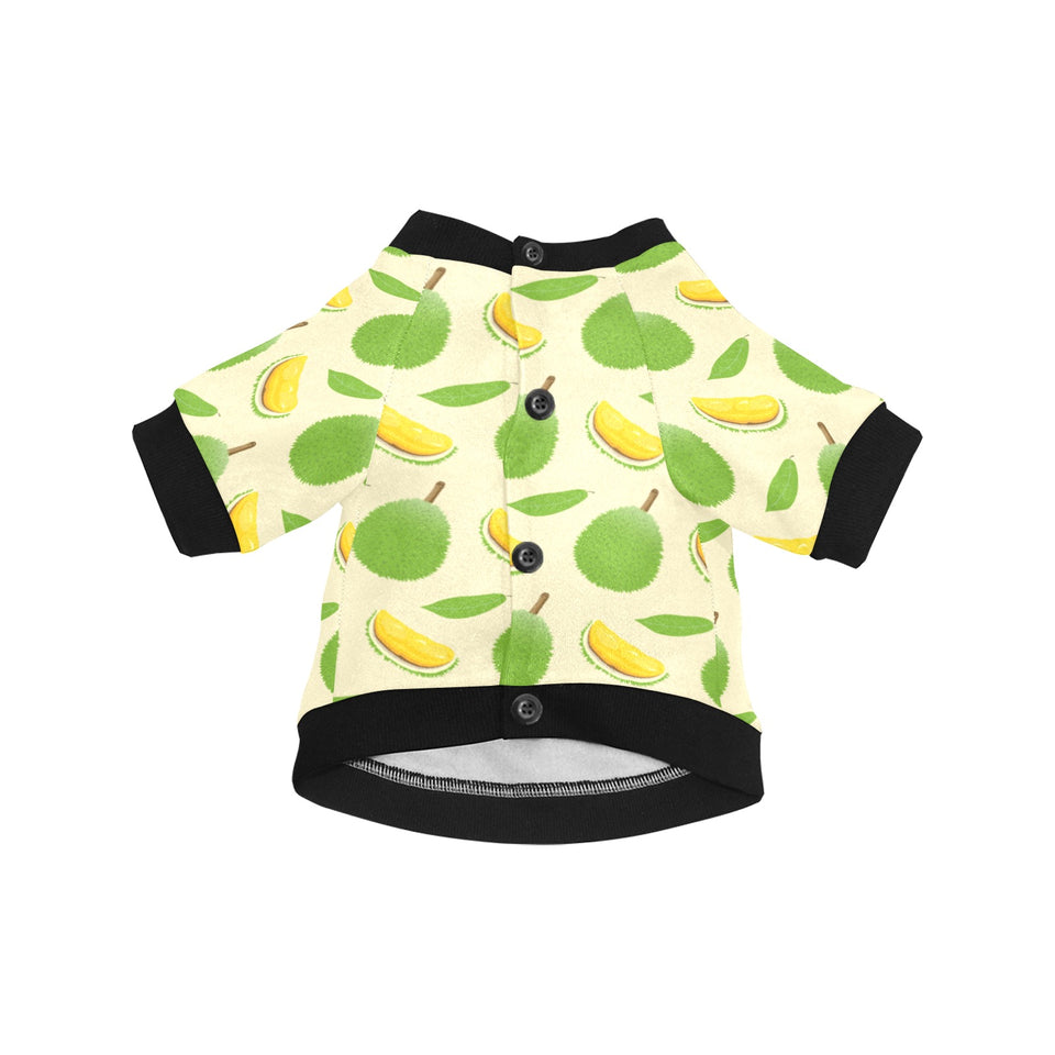 Durian pattern All Over Print Pet Dog Round Neck Fuzzy Shirt