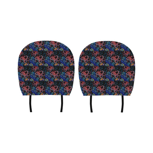 Octopus sea wave tropical fishe pattern Car Headrest Cover