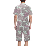 Spider web cobweb design color pattern Men's V-Neck Short Pajama Set