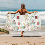 Bicycle Pattern Print Design 05 Beach Towel