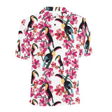 Toucan flower design pattern Men's All Over Print Polo Shirt
