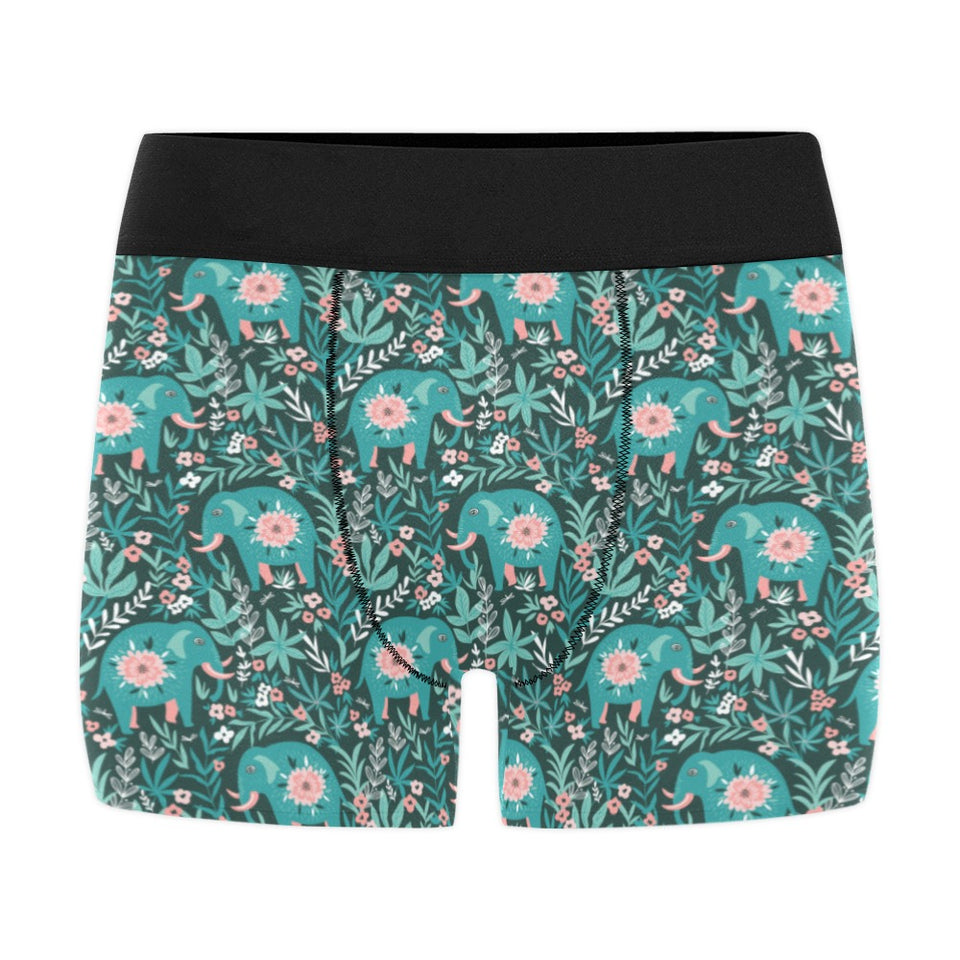 Elephants jungle pattern Men's All Over Print Boxer Briefs Men's Underwear