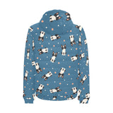 Cute boston terrier dog spattern Men's Padded Hooded Jacket