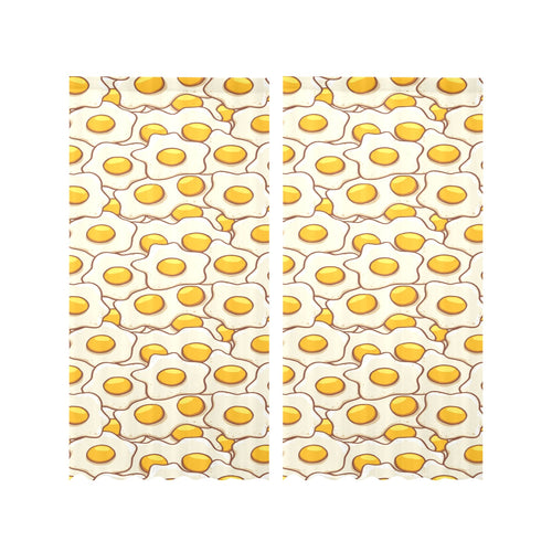 Fried Eggs Pattern Print Design 02 Gauze Curtain